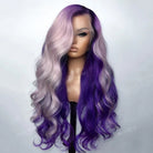 Purple Highlight Human Hair Wig - HairNjoy