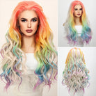 Rainbow Gradient Curly Lace Front Wig - HairNjoy