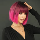 Rose Pink Short Synthetic Wig - HairNjoy