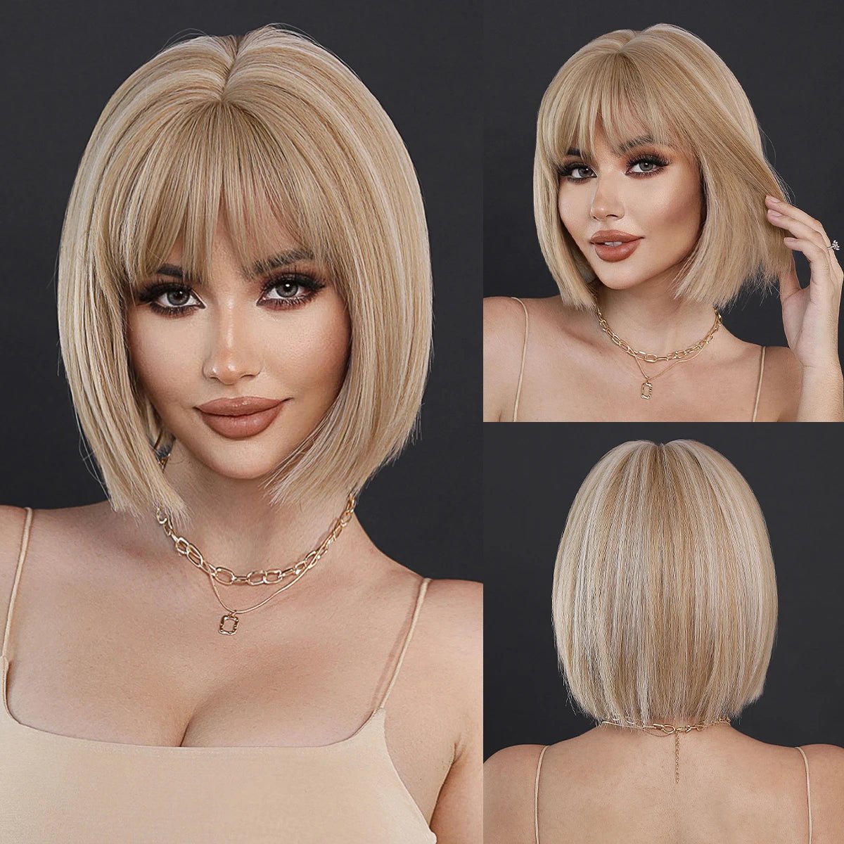 Rose Pink Short Synthetic Wig - HairNjoy