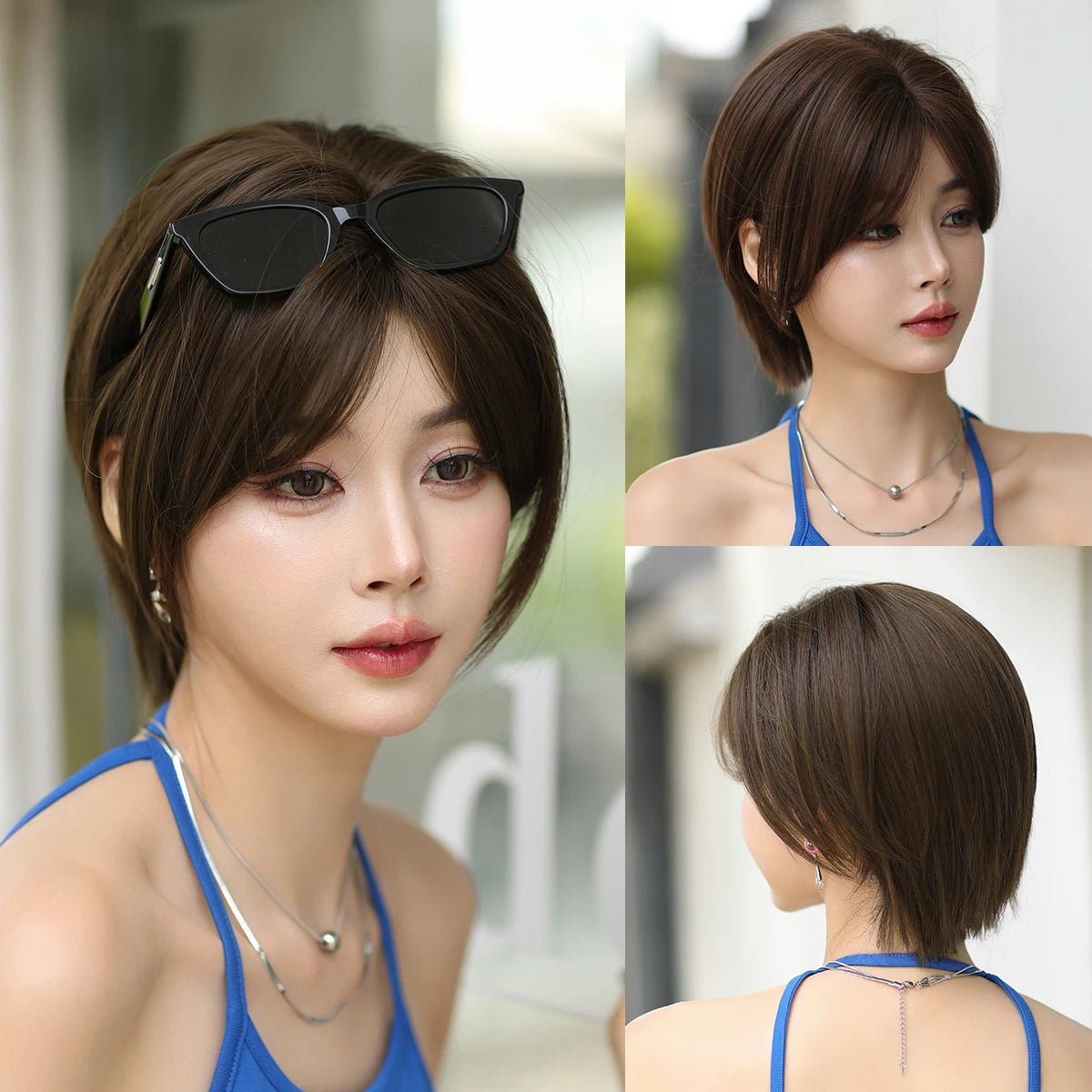 Short Dark Brown Wavy Wig - HairNjoy