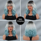 Shoulder - Length Wavy Ash Wig with Bangs - HairNjoy