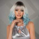 Shoulder - Length Wavy Ash Wig with Bangs - HairNjoy