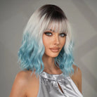 Shoulder - Length Wavy Ash Wig with Bangs - HairNjoy