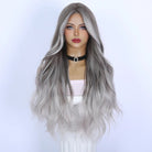 Silver Gray Long Hair Wavy Wig - HairNjoy