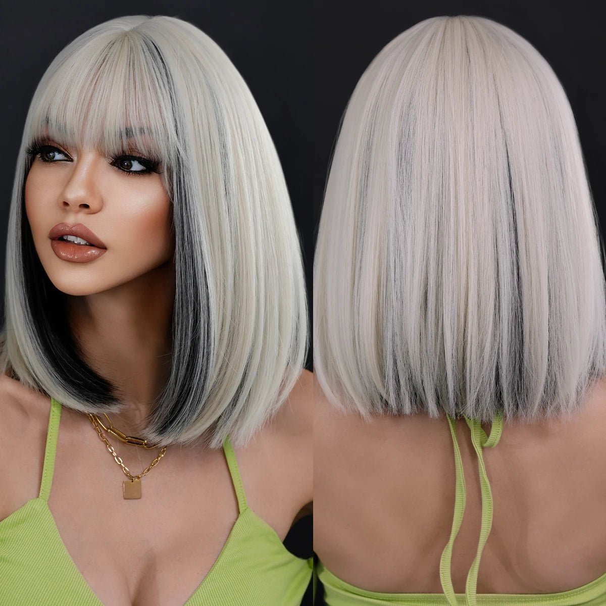 Soft Straight Lace Wig with Bangs - HairNjoy