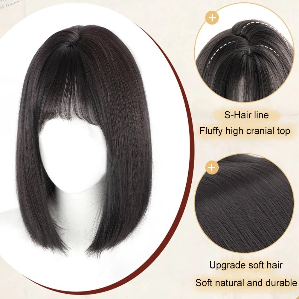 Straight Bob Wig with Bangs - HairNjoy