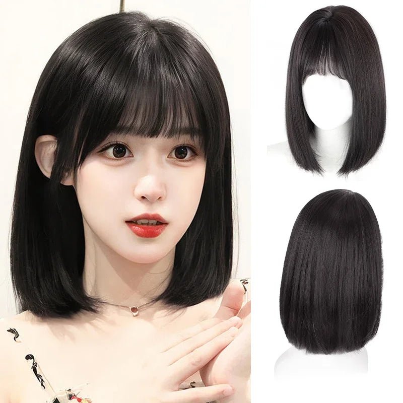 Straight Bob Wig with Bangs - HairNjoy