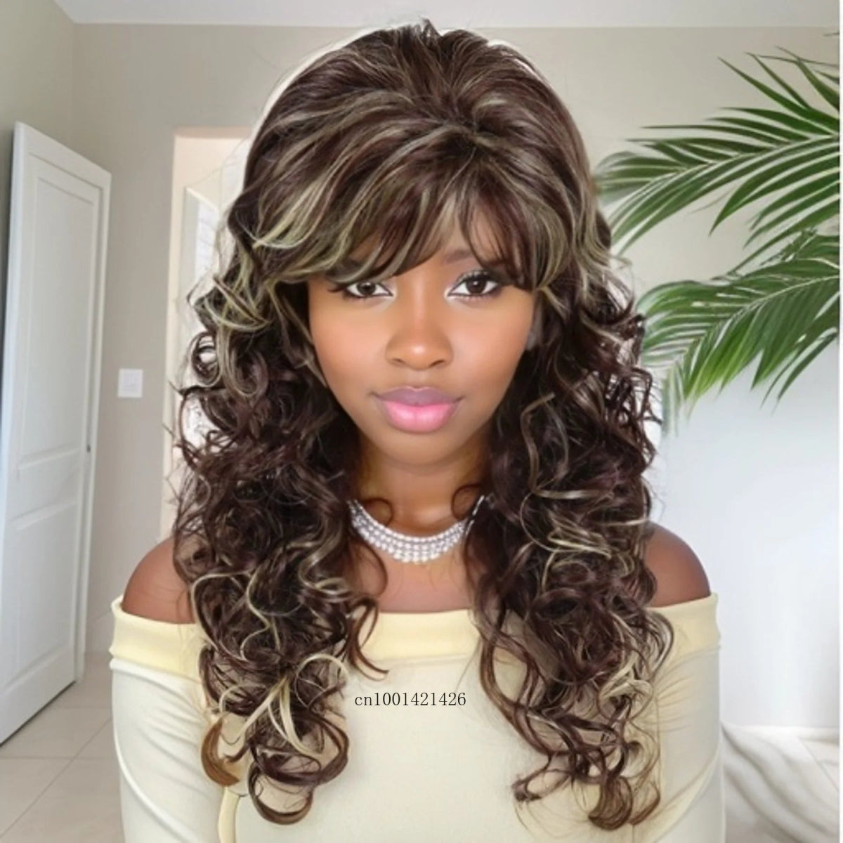 Style Icon: Long Curly Highlight Wig - HairNjoy