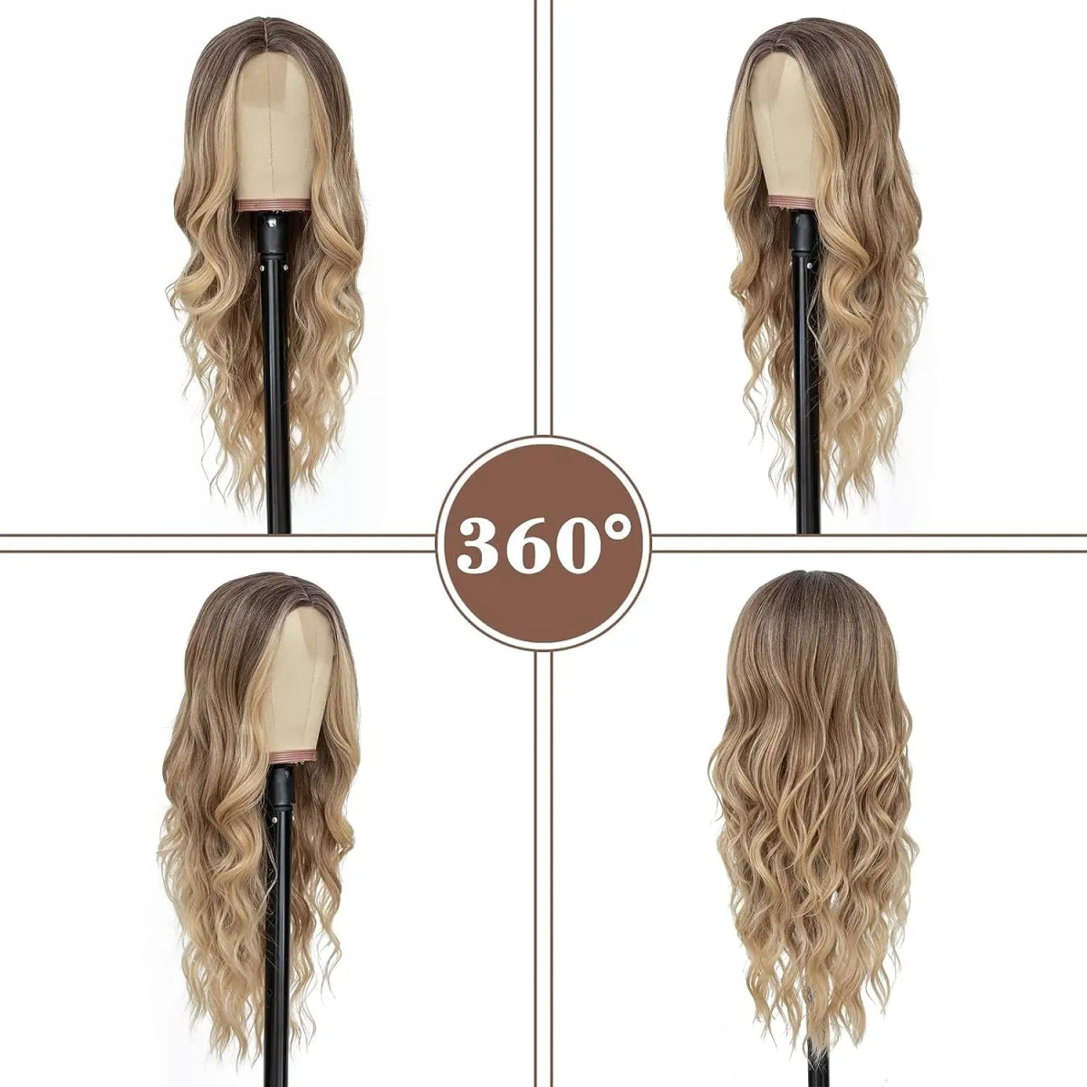 Synthetic Ombre Blonde Wavy Lace Wig - HairNjoy