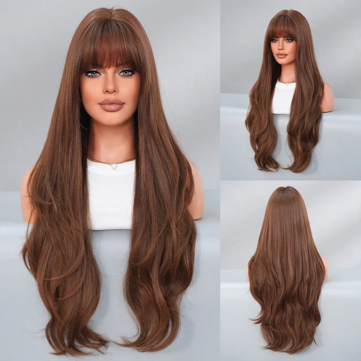 Synthetic Wig with Neat Bangs - HairNjoy