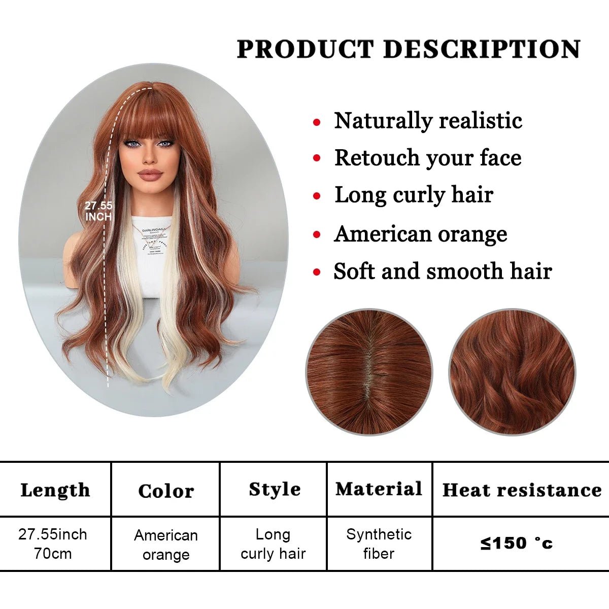 Synthetic Wig with Neat Bangs - HairNjoy