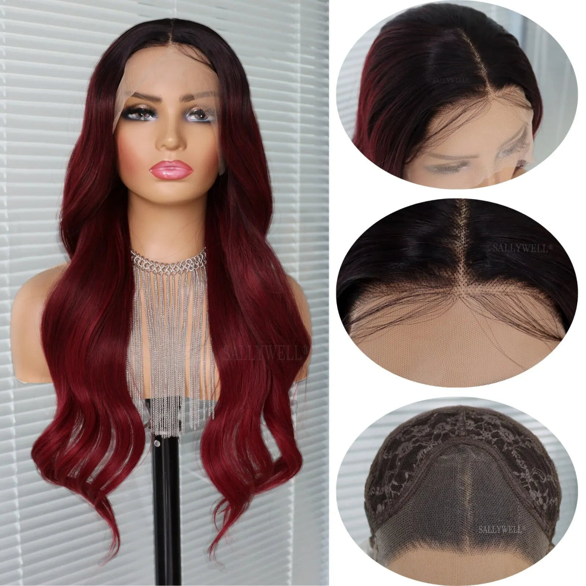 WavyVibe: Ombre Red Long Wig - HairNjoy