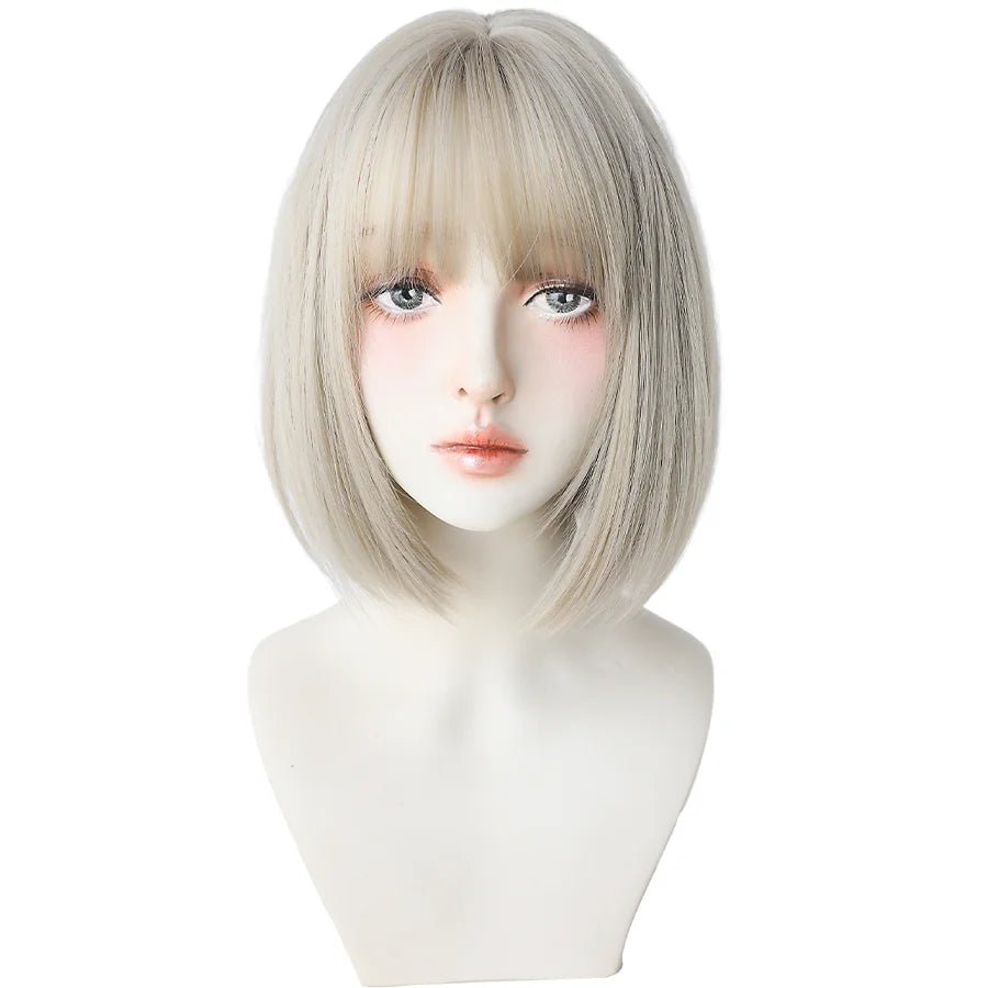 White Grey Bob Wig - HairNjoy