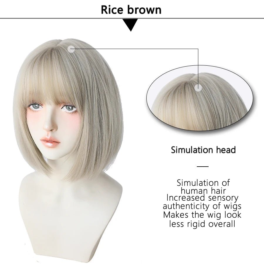 White Grey Bob Wig - HairNjoy