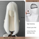 White Straight Wig with Bangs - HairNjoy