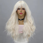 White Wavy Long Wavy Hair Wig - HairNjoy