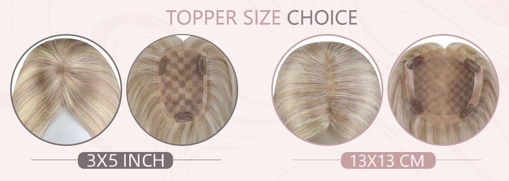 100% Brazilian Human Hair Straight Invisible Free Part Hair Toppers - HairNjoy