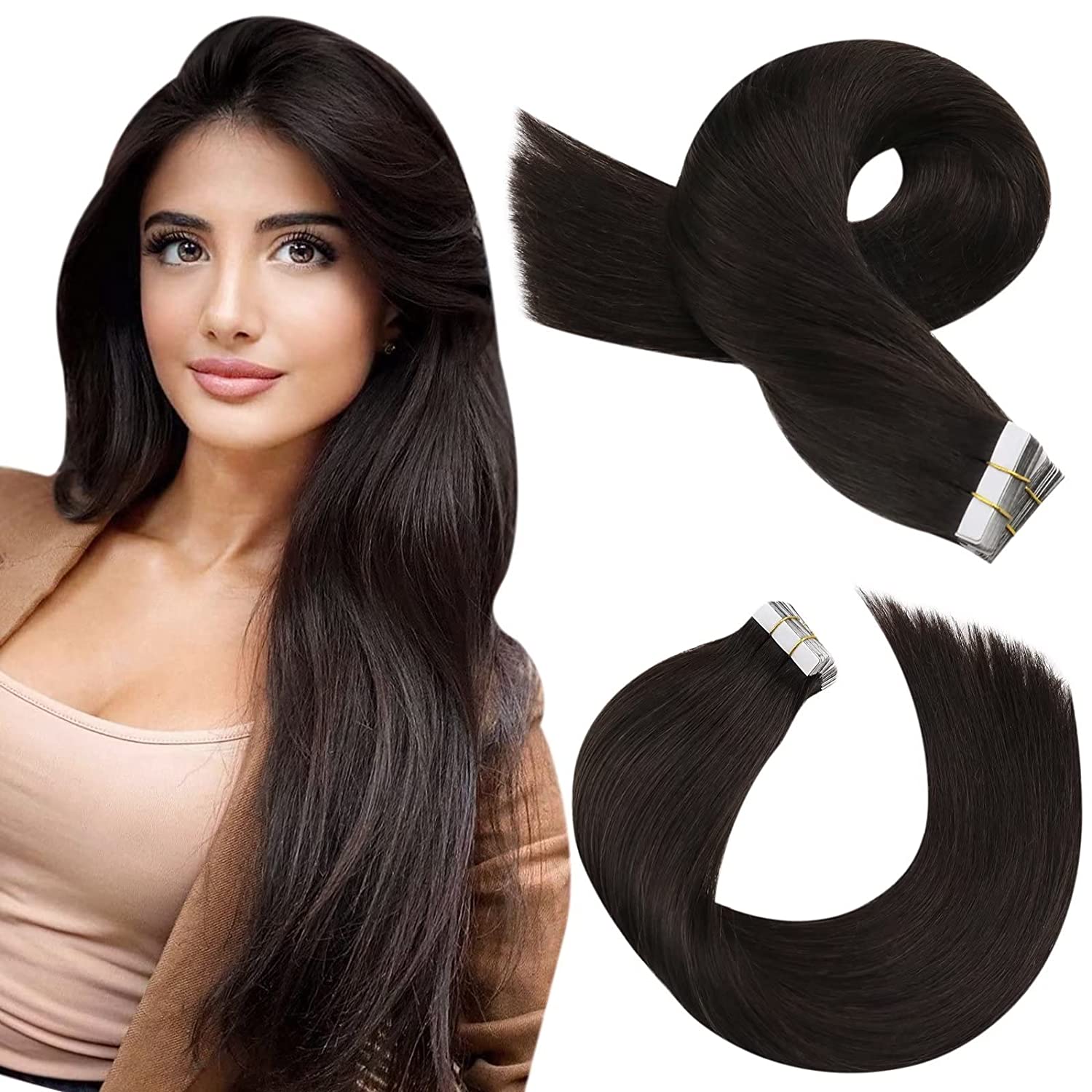100% Remy Human Hair Invisible Seamless Tape in Extensions - HairNjoy