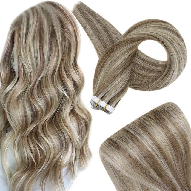 100% Remy Human Hair Invisible Silky Tape in Extensions - HairNjoy