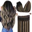 100% Remy Human Hair Straight Halo Extensions - HairNjoy
