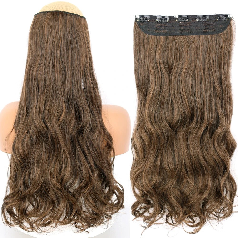 32" One piece 5 Clip In Long Straight Hair Extension - HairNjoy