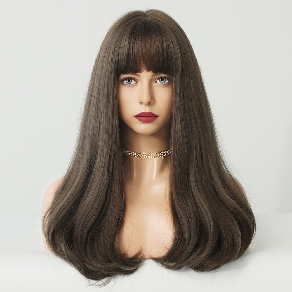 Ash Brown Synthetic Wigs - HairNjoy