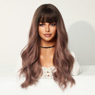 Auburn Long Curly Synthetic Wigs - HairNjoy