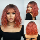 Auburn Ombre Short Bob Wave Synthetic Wigs - HairNjoy