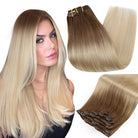 Balayage Highlight 100% Remy Human Hair Clip in Hair Extensions - HairNjoy