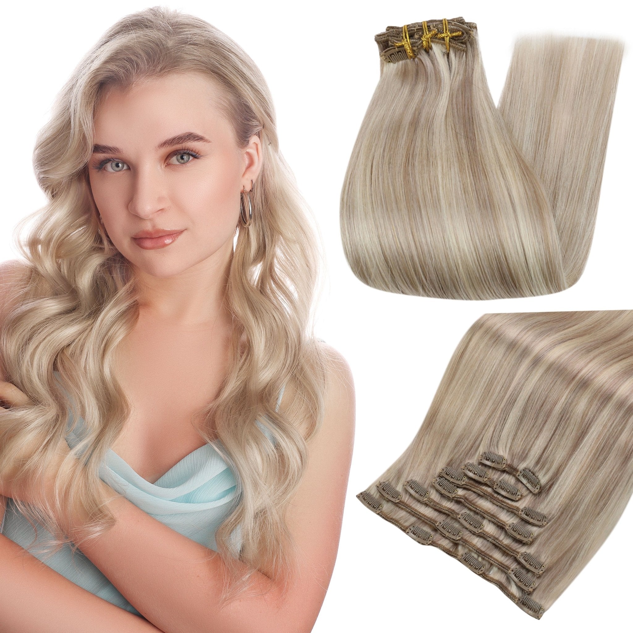 Balayage Highlight 100% Remy Human Hair Clip in Hair Extensions - HairNjoy