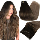 Balayage Highlight 100% Remy Human Hair Clip in Hair Extensions - HairNjoy