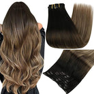 Balayage Highlight 100% Remy Human Hair Clip in Hair Extensions - HairNjoy