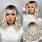 Blonde Bob Wavy Synthetic with Bangs - HairNjoy