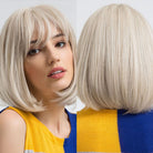 Blonde Synthetic Wig with Bangs - HairNjoy