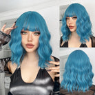 Blue Ombre Short Bob Wave Synthetic Wigs - HairNjoy
