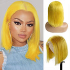 Bob Brazilian Human Hair Lace Frontal Yellow Wig - HairNjoy