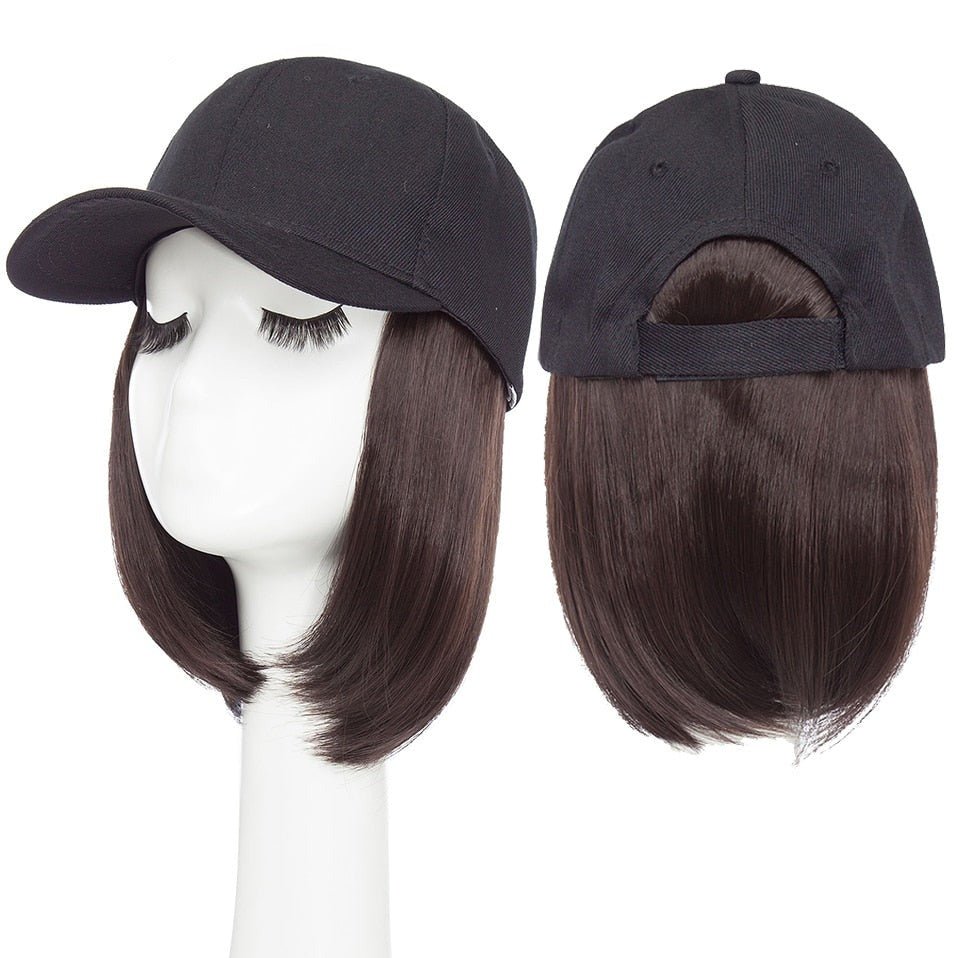 Bob Hair Extension with Adjustable Baseball Cap - HairNjoy