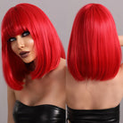 Bob Red Straight Wig with Bangs - HairNjoy