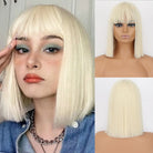 Bob Straight 613Blonde wig with bangs synthetic cosplay wig - HairNjoy