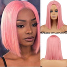 Bob straight pink wig synthetic cosplay wig - HairNjoy