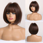 Brown Bob Wigs with Bangs - HairNjoy