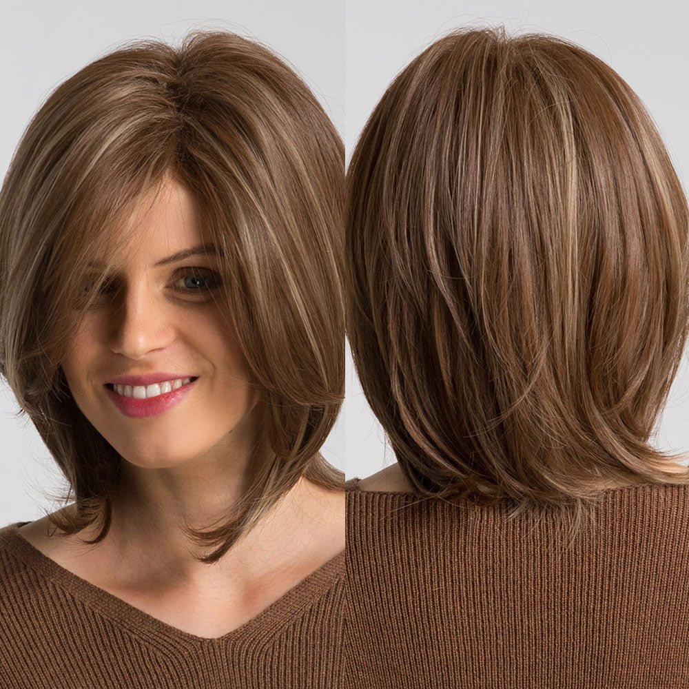 Brown Bob Wigs with Bangs - HairNjoy