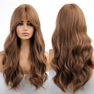 Brown Long Wavy Synthetic Wig - HairNjoy
