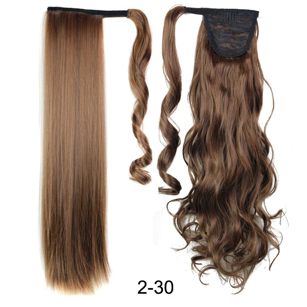 Clip In Synthetic Hair Pony Tail Straight and Curly - HairNjoy