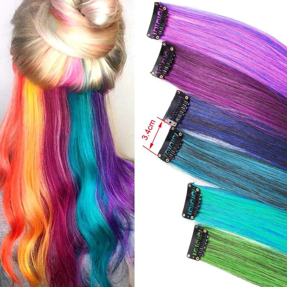 Colorful Clip In Synthetic Hair Extension - HairNjoy