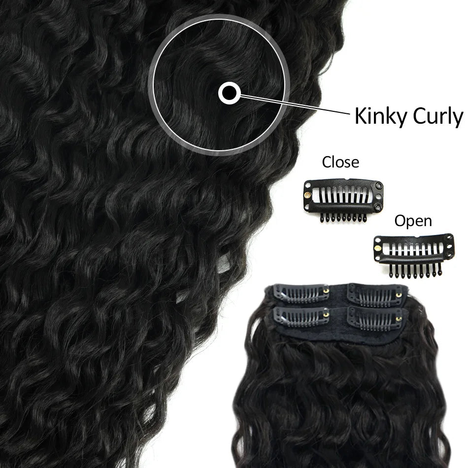 Curly Clip-In Hair Extensions Thick Hairpieces - HairNjoy