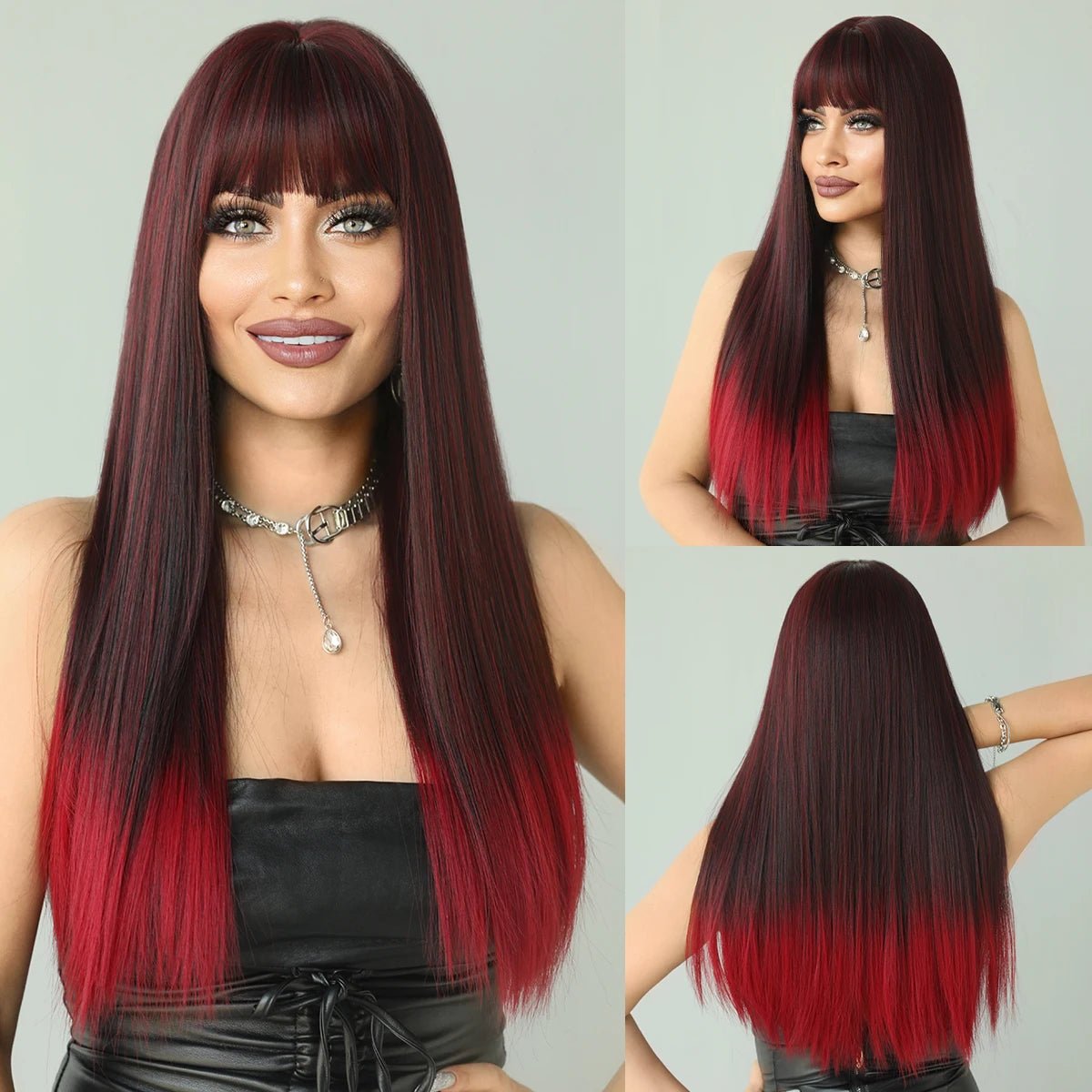 Elegant Ombre Straight Synthetic Wigs - HairNjoy