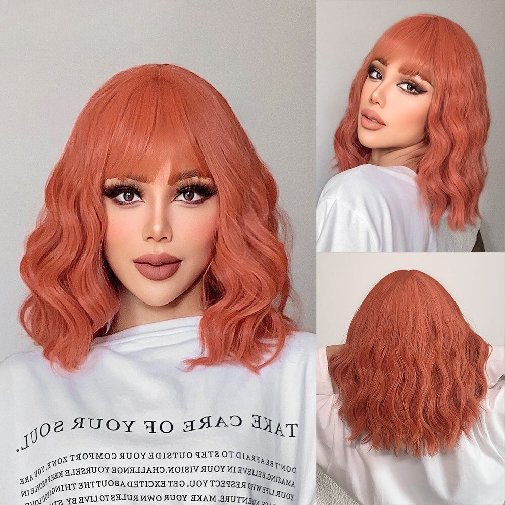 Ginger Short Bob Wave Synthetic Wigs - HairNjoy