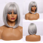 Grey Bob Wigs with Bangs - HairNjoy